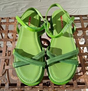 Prada Lime Green Strappy Sandals